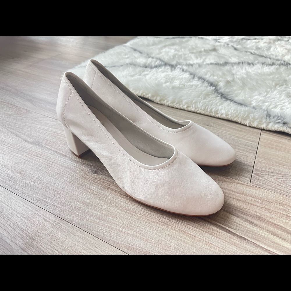 White leather heels from topshop